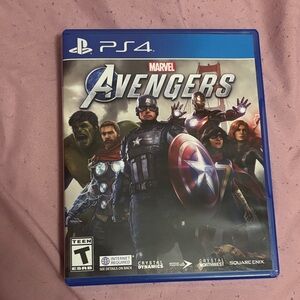 Marvel Avengers PS4 Game Cover with Blue and Red Accents